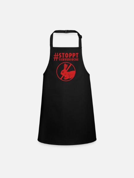 Animal welfare STOP ANIMAL TESTING FUNNY - Children's Apron - black - Front