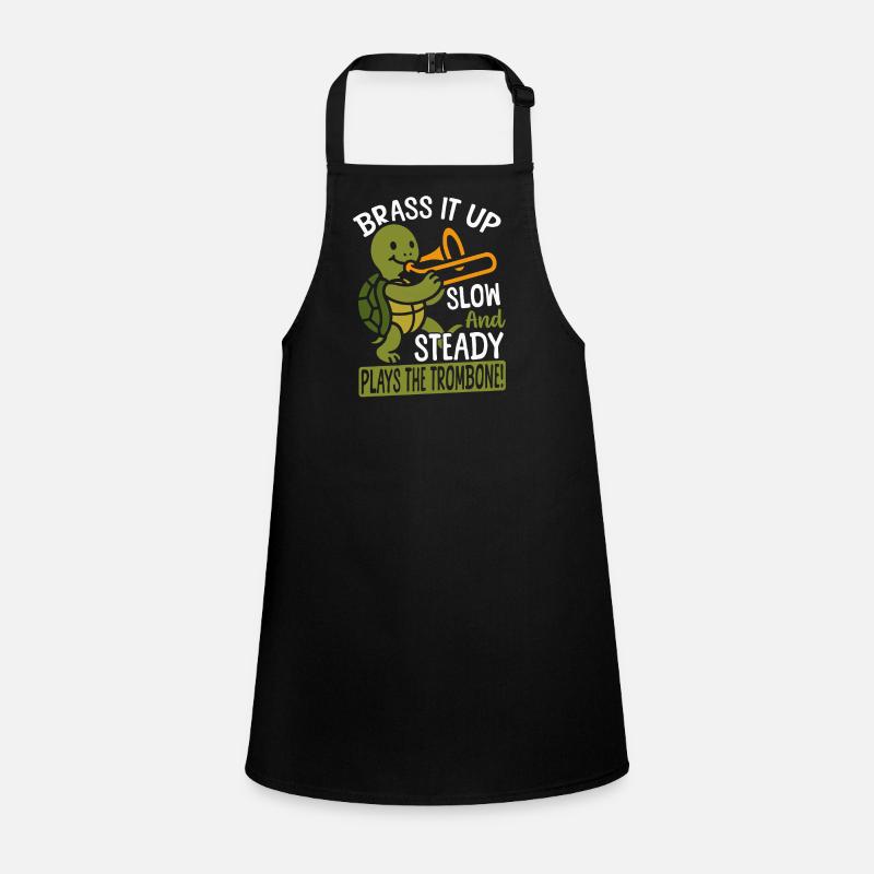 Brass Band Trombonist Turtle Playing Trombone Children's Apron