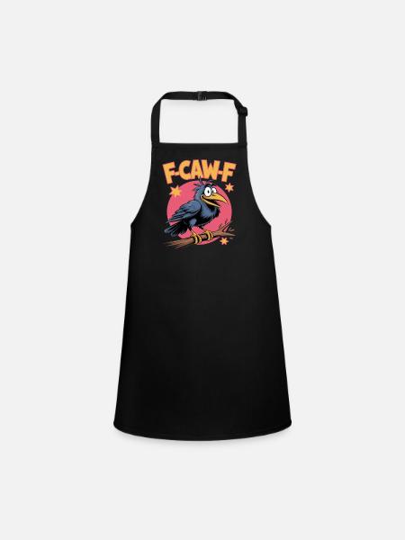 F-Caw-F Meme Crow - Tablier Enfant - noir - Devant