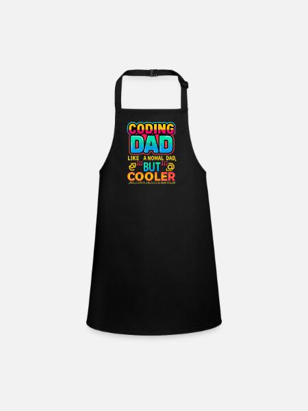 Codage Papa Cooler, Programmeur - Tablier Enfant - noir - Devant
