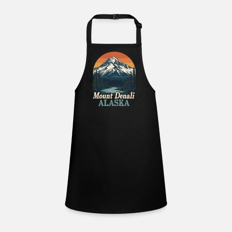 Mount Denali Alaska Retro Landschaft Schürze für Kinder
