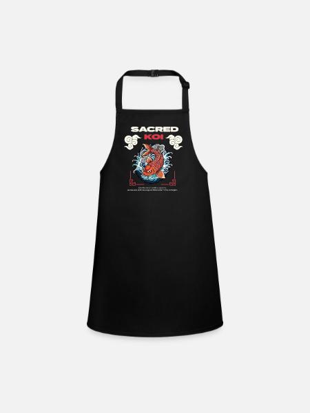 Sacred Koi - Children's Apron - black - Front