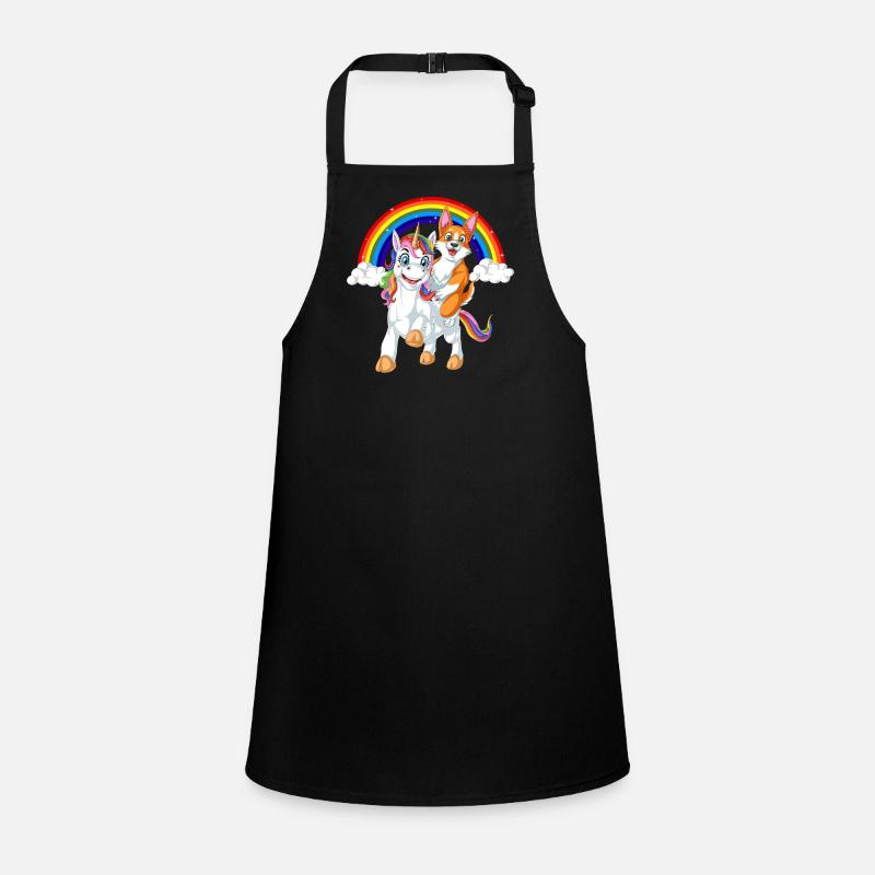 Corgi reitende Einhorn-Regenbogen-Kinder-Shirt Schürze für Kinder