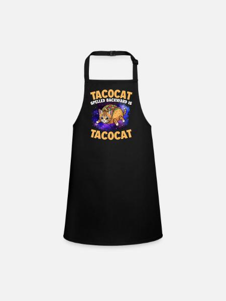 Tacocat Spelled Backward Is Tacocat - Children's Apron - black - Front