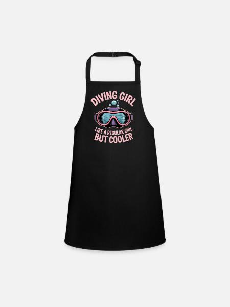 Diving Saying Girl Funny Diving Gift - Children's Apron - black - Front