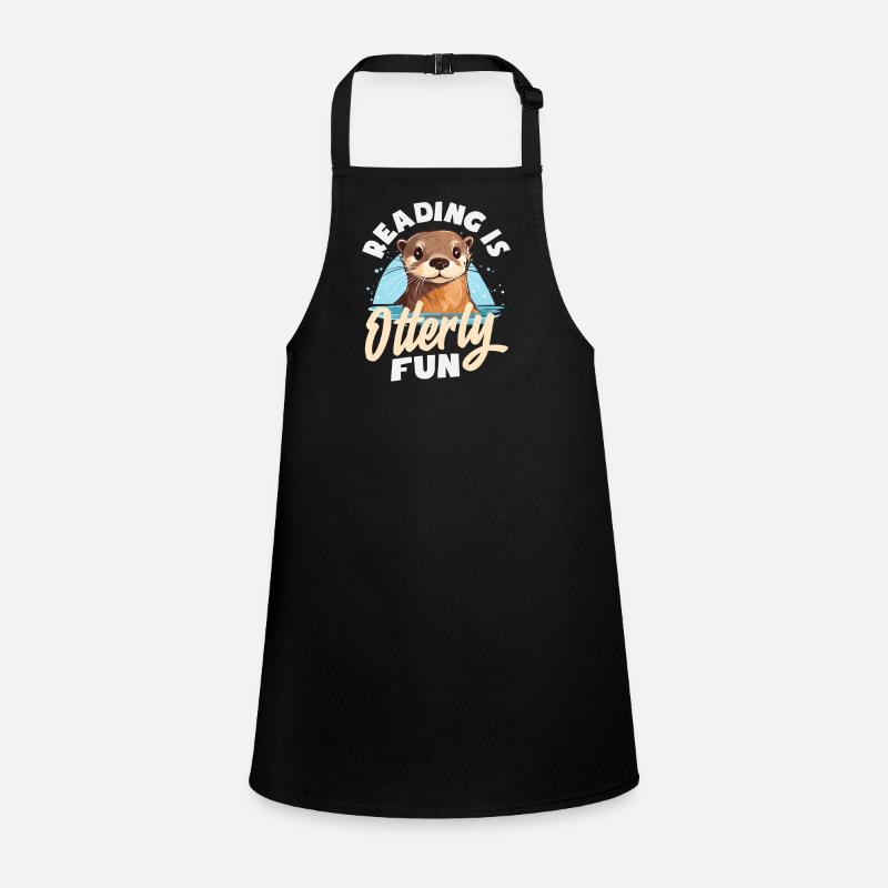 Sea Otter Cartoon Reading Children's Apron