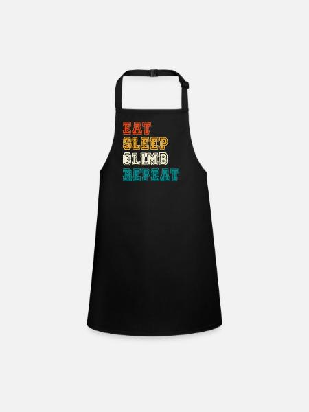 Eat Sleep Climb Repeat Design - Schürze für Kinder - Schwarz - Vorne