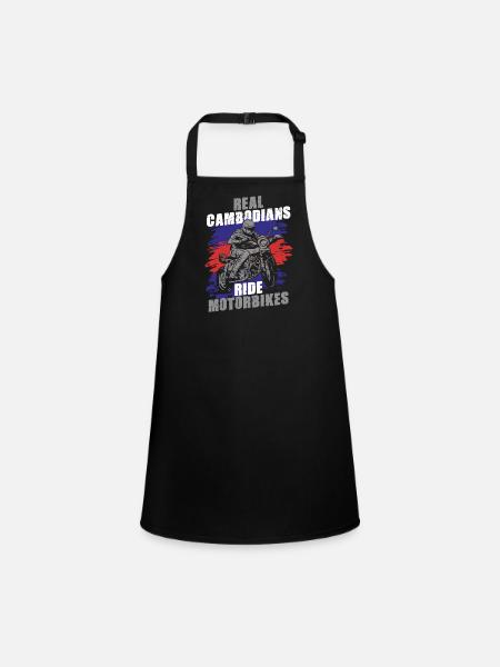 Cambodia Cambodian Motorcycle - Children's Apron - black - Front