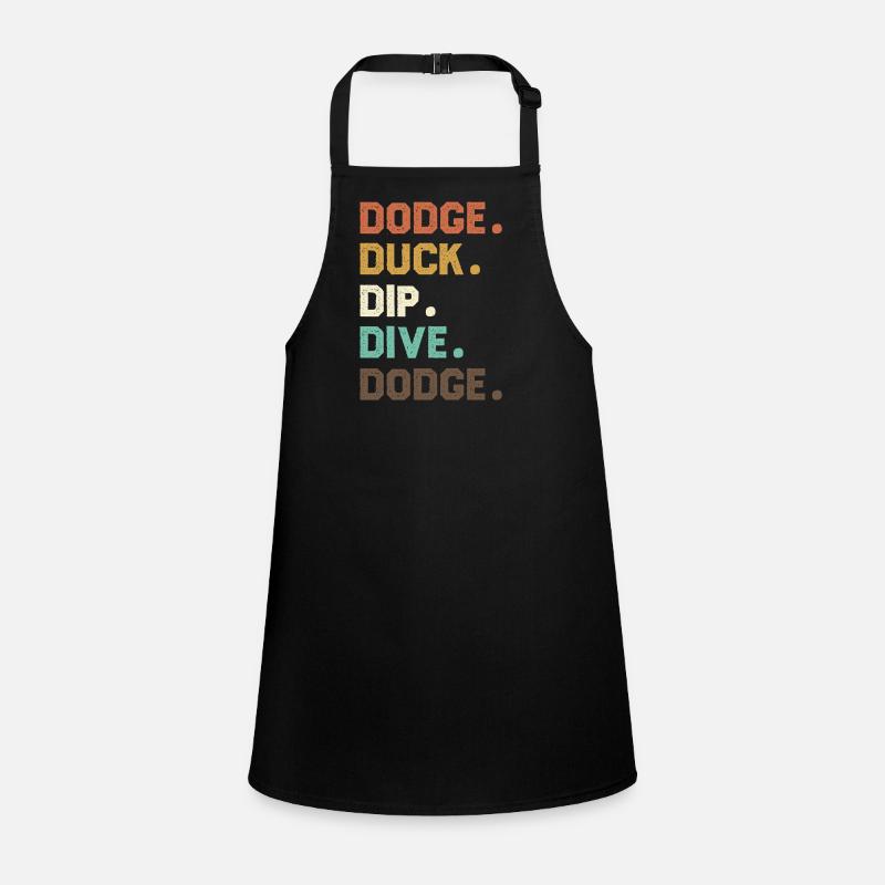 Retro Word Sequence Dodgeball Duck Dip Dive Children's Apron