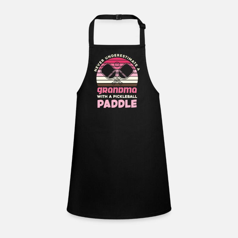 Granny with Pickleball Paddle Retro Children's Apron