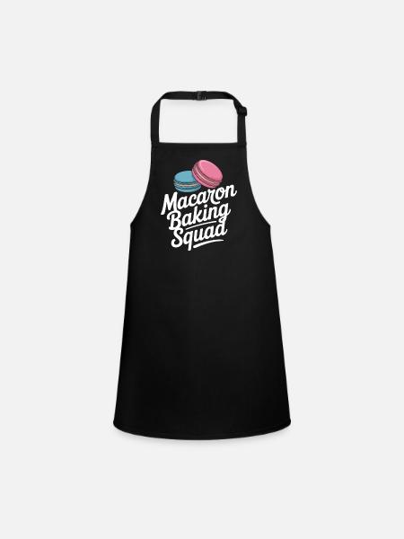 Macaron French Desserts - Children's Apron - black - Front