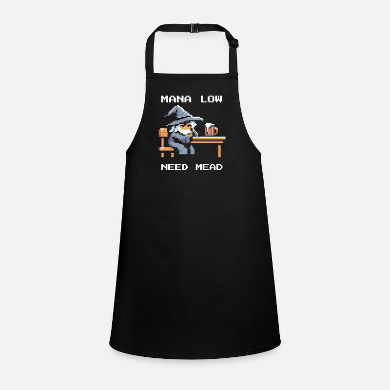 Mana empty? Mead helps! | Wizard RPG Joke Children's Apron