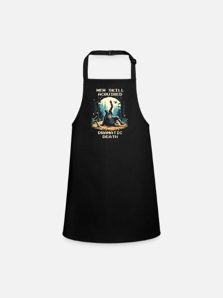New Ability: Dramatic Death | LARP RPG - Children's Apron - black - Front