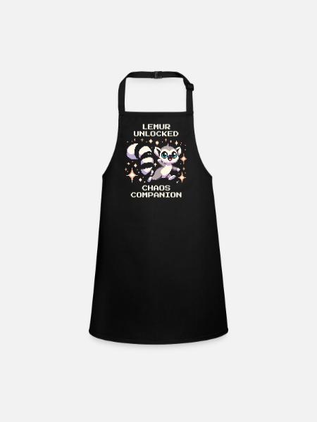 Lemur Unlocked | Chaos Companion, RPG - Children's Apron - black - Front