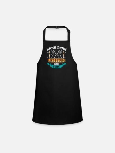 Auto Tuner Tuning Kfz Werkstatt Mechaniker Spruch - Children's Apron - black - Front