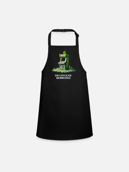 Verfall.exe running | Retro Arcade Dystopia - Children's Apron - black - Front