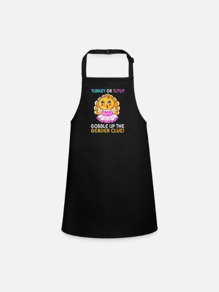 Thanksgiving Gender Reveal Mom-to-be - Children's Apron - black - Front
