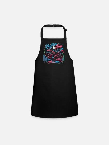 Streetdance Beat – Urban DJ Musik Design - Schürze für Kinder - Schwarz - Vorne