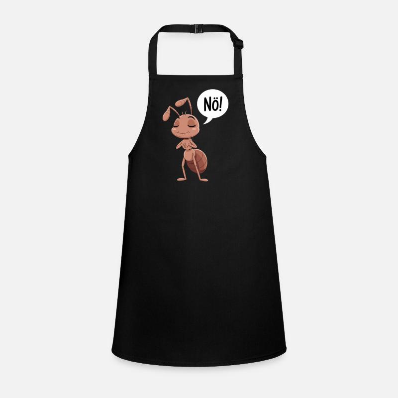 No! Funny Ant Illustration Children's Apron