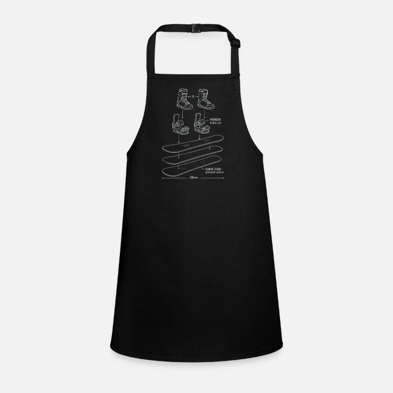 Snowboard Blueprint Technique Design Children's Apron