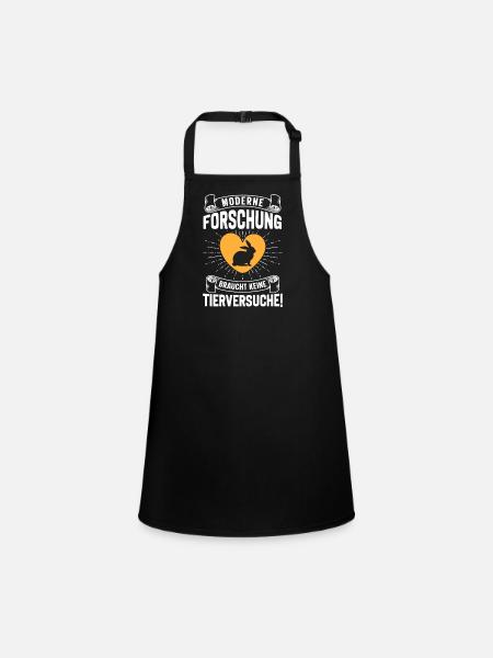 Animal welfare MODERN RESEARCH DOES NOT NEED - Children's Apron - black - Front
