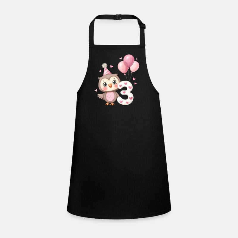 Third Birthday Owl with Balloons Children's Apron