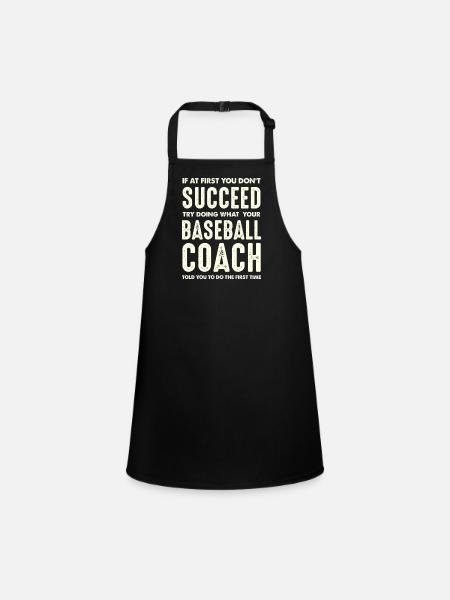 Le succès grâce aux instructions de l’entraîneur au baseball - Tablier Enfant - noir - Devant