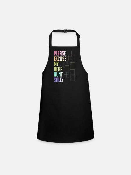 Math Math Teacher Saying Math Teacher Funny - Children's Apron - black - Front
