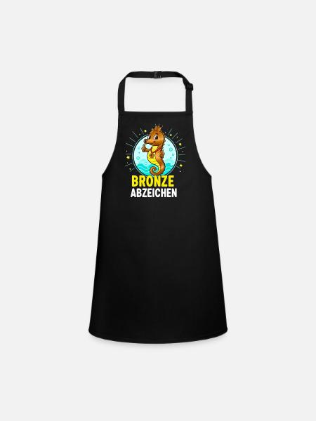 Bronze Badge Swimming Course Passed - Children's Apron - black - Front