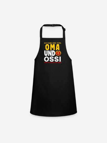 Oma Ossi Spruch Rocke Les deux RDA Stolz - Tablier Enfant - noir - Devant