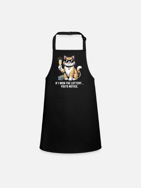 Funny If I Won The Lottery You'd Notice Yacht boat - Children's Apron - black - Front