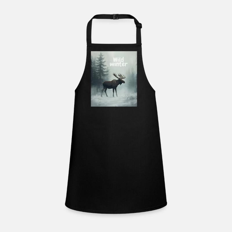 Wild Winter Moose Children's Apron