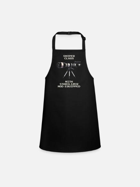Sniper Class | Telephoto lens with stabilizer - Children's Apron - black - Front