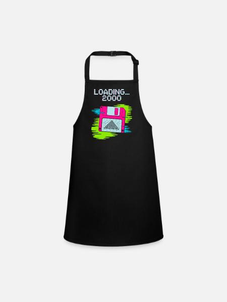 Floppy Nostalgia 2000 - Children's Apron - black - Front