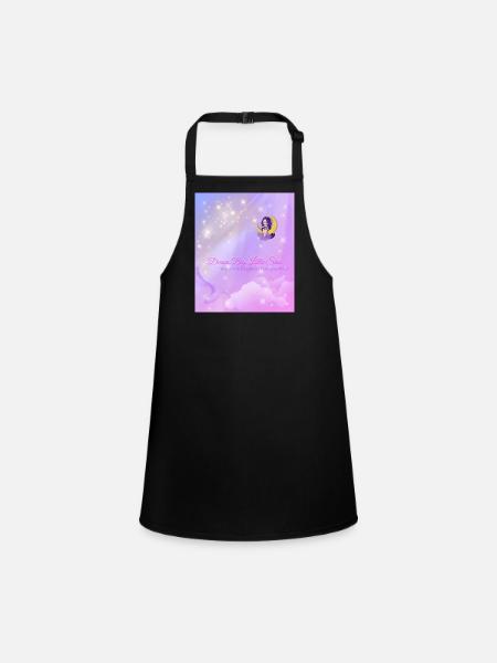 Dream Big, Little Star | Magical Moon & Girl Design - Children's Apron - black - Front