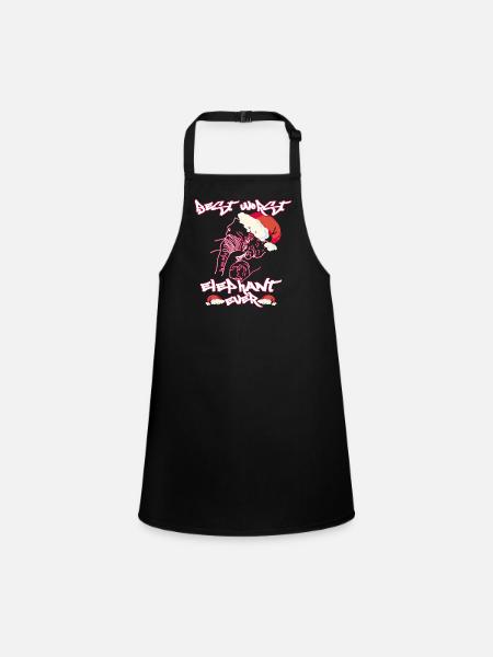 Worst Ever Elephant Gift Quote - Children's Apron - black - Front