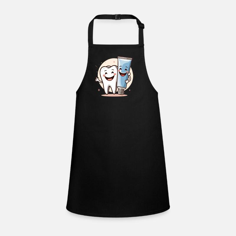 Smiling tooth with toothpaste Children's Apron