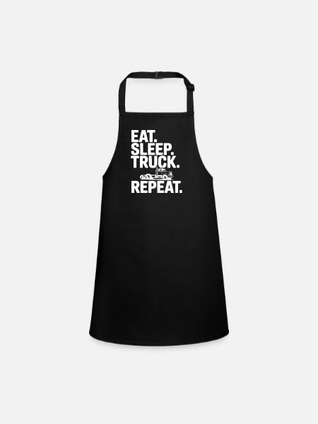 Eat. Sleep. Truck. Repeat. - Children's Apron - black - Front