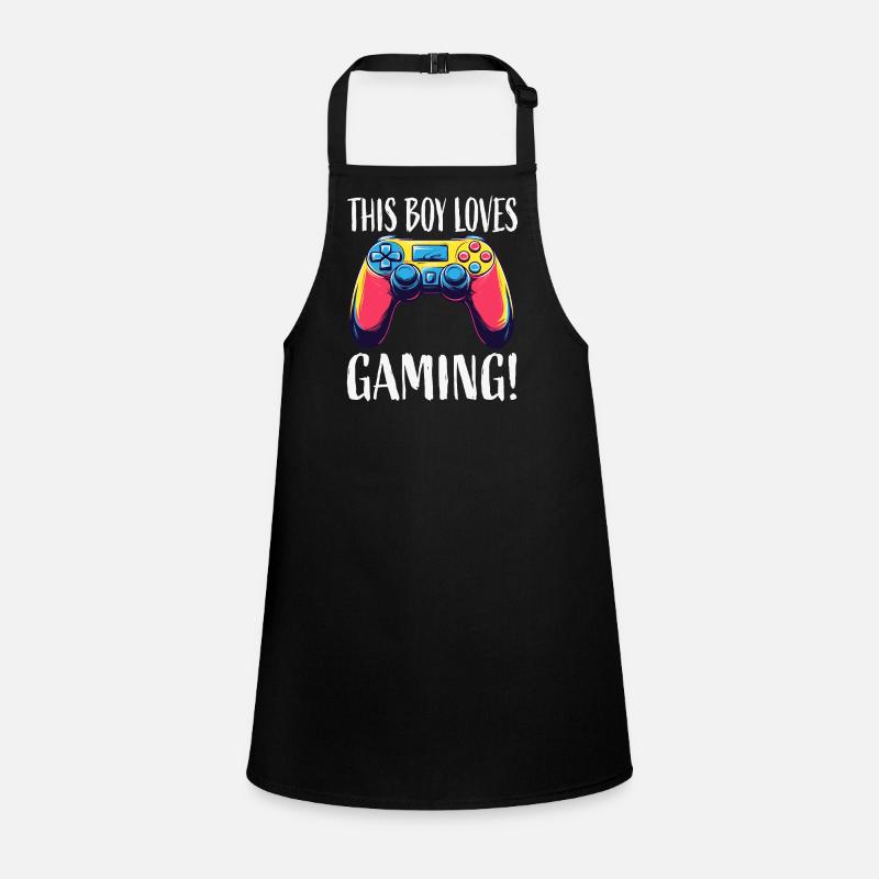 Boy Loves Gaming Controller Children's Apron