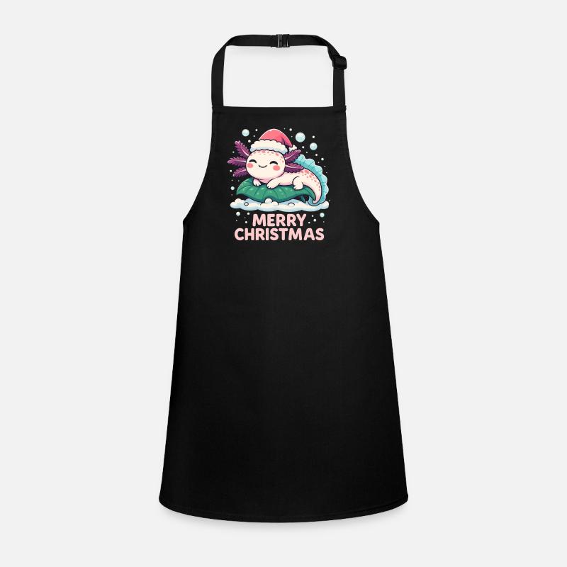 Cute Axolotl Merry Christmas Children's Apron