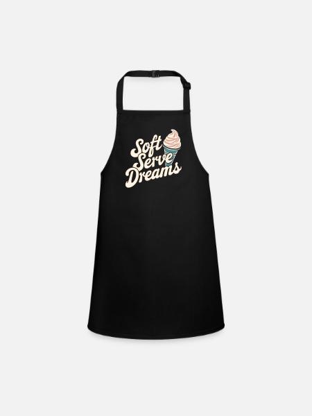 Soft Serve Dreams – Retro Eiscreme - Children's Apron - black - Front