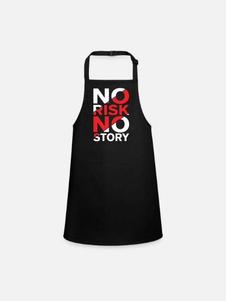 No Risk No Story - Children's Apron - black - Front