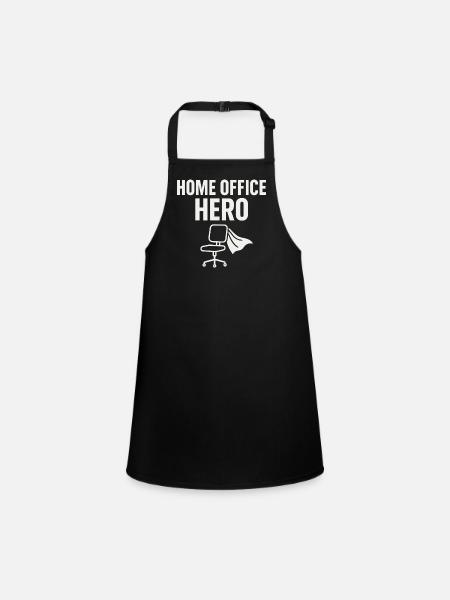 Home Office Hero: Your everyday office life - Children's Apron - black - Front