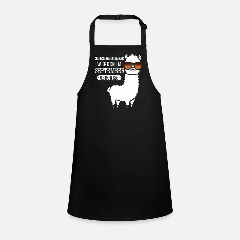 September Birthday Alpaca Saying Funny Children's Apron