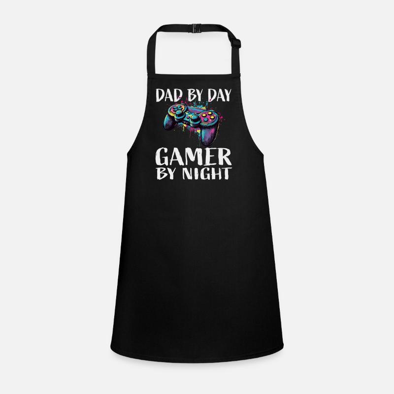 Dad by Day Gamer by Night Controller Art Schürze für Kinder