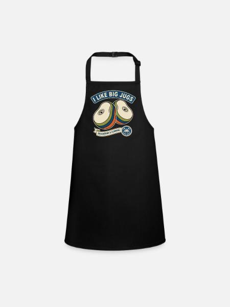 I Like Big Jugs Rock Climbing Bouldering Design - Children's Apron - black - Front