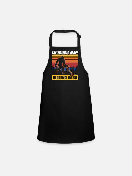 Sasquatches Dirt Fishing Big Foot - Schürze für Kinder - Schwarz - Vorne