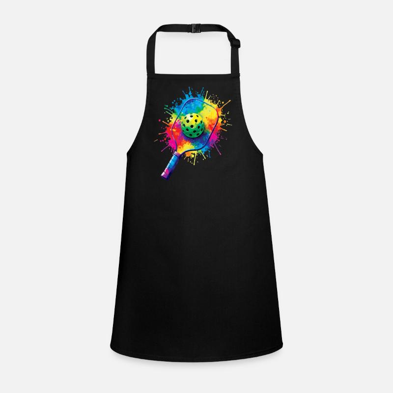 Pickleball Splash Art - Racket & Colored Ball Children's Apron