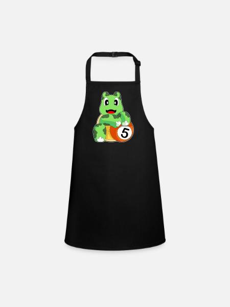 Schildkröte Billiard Queue Sport - Schürze für Kinder - Schwarz - Vorne