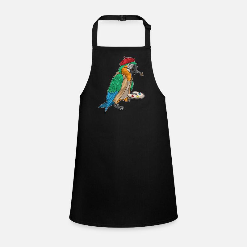Parrot Painter Brush Painting Children's Apron